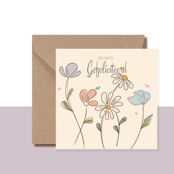 Feliciatiekaart bloemenserie